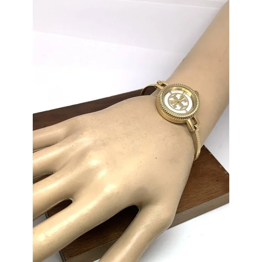 Tory Burch Women's Watch TBW4029 Gold Mother of Pearl Dial Interchangeable Bezel